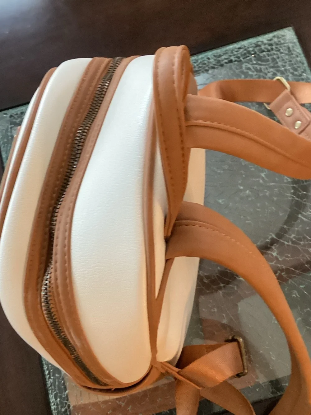 Disney Loungefly Cream & Tan The Child Mini Backpack with Frog Accents